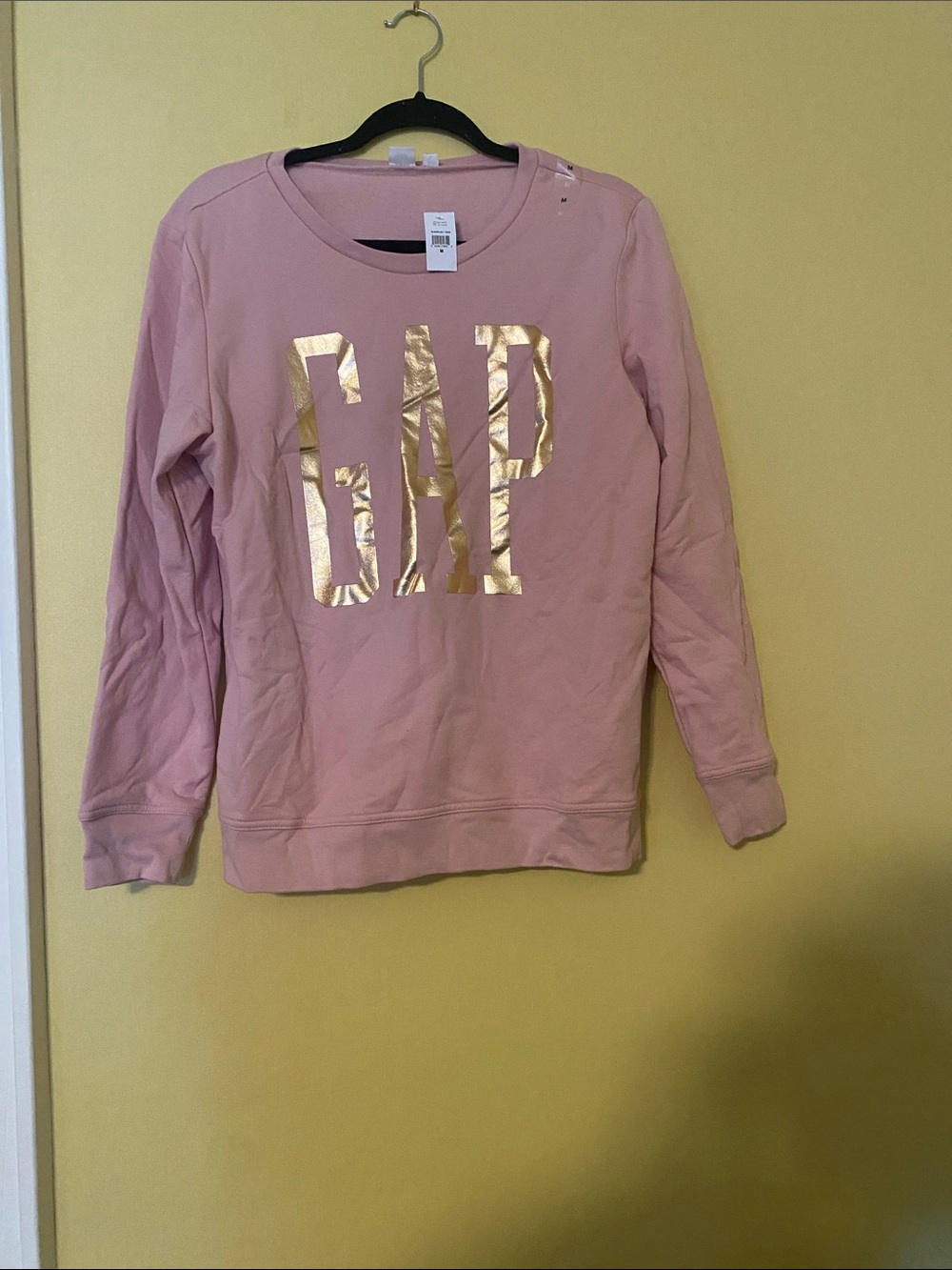GAP Factory Pink Sweatshirt with Gold Logo
